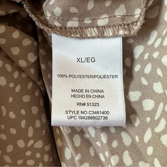 Vince Camuto Taupe Polka Dot A-Line Pleated Skirt - Size XL - Picture 5 of 5